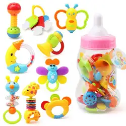 Мультфильм ребенка раннего образования игрушки, погремушки для младенцев набор игрушек звон колокольчика пожимая звонок рук играть Для