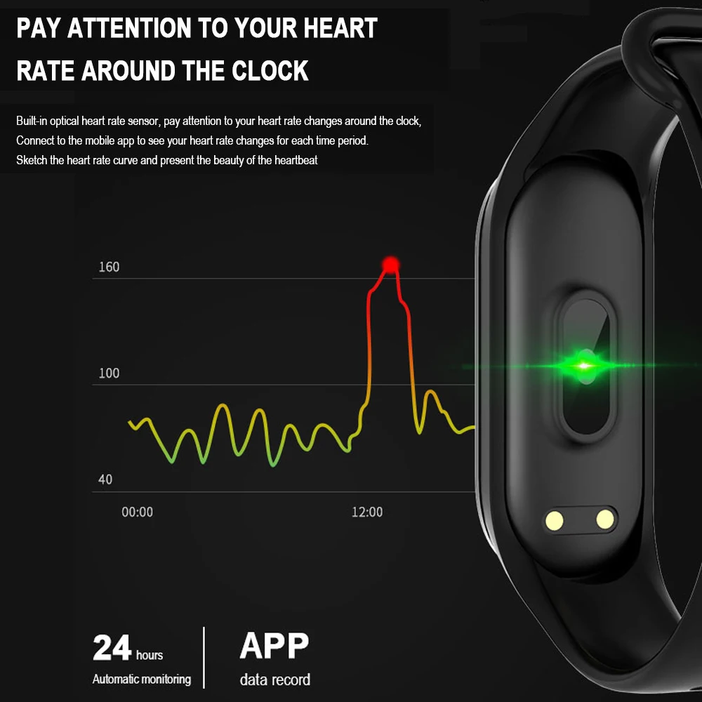 Фитнес-браслет Fentorn M 4, монитор сердечного ритма, кровяного давления, Bluetooth, смарт-браслет, часы для Xiao Mi Band, Android, IOS, телефон
