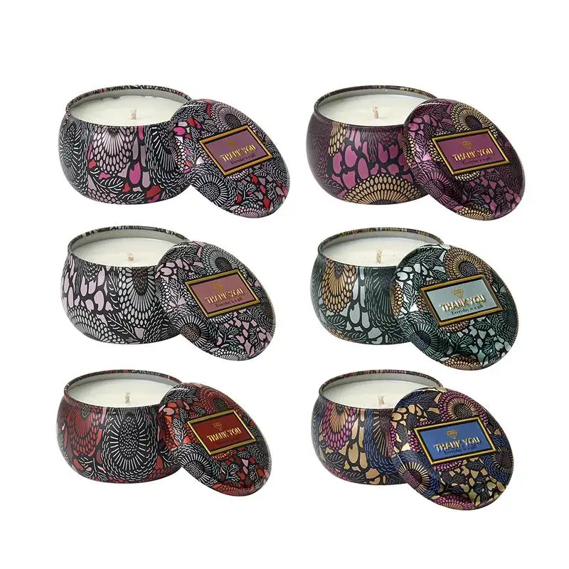 Home Decoration Tin Can Aroma Candles Fragrance Essential Oil Aroma