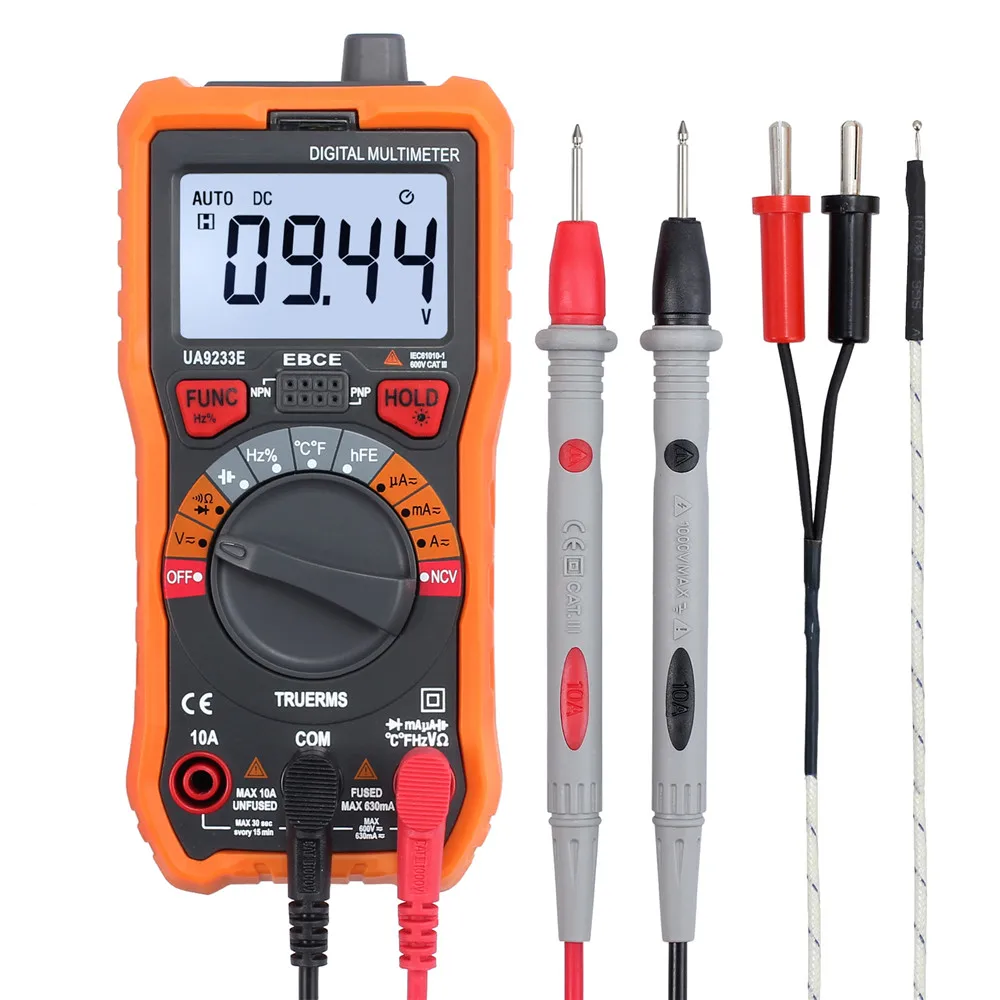 6000 отсчетов цифровой мультиметр с тестовым зондом True RMS AC/DC сопротивление напряжения Емкость Частота Температура NCV тест er