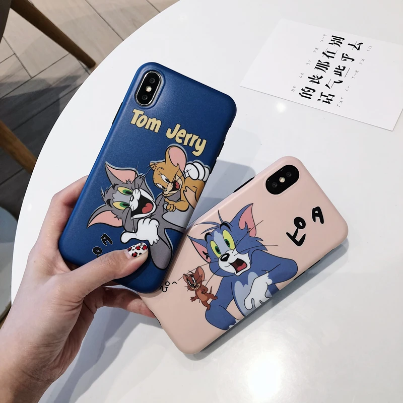 Fashion Cartoon Cute Tom Jerry Phone Cases For iphone 6 7 8 Plus X XS XR XSMAX Cartoon Couples Funny Silicone Soft Back Cover Fashion Cartoon Cute Tom Jerry Phone Cases For iphone 6 7 8 Plus X XS XR XSMAX Cartoon Couples Funny Silicone Soft Back Cover