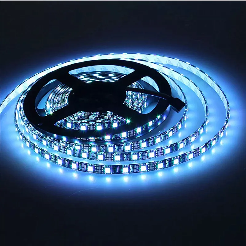 LED Strip 5050 RGB Black PCB DC 12V Flexible Light 60 led/m SMD 5050 Strip Lamp Waterproof RGB/White/Warm White/Blue/Green/Red 4