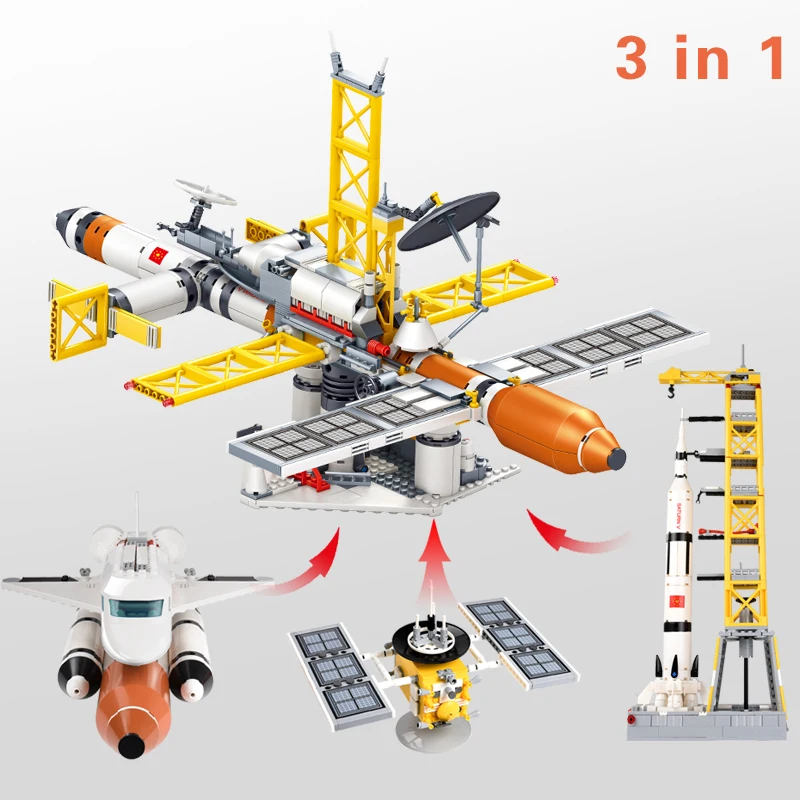 1043+ шт авиационные блоки внешний космический корабль спутниковая модель строительные блоки DIY Кирпичи Блоки строительные игрушки для детей
