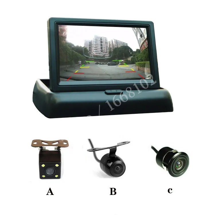 Prix pour Livraison gratuite Nouveau 4.3 "Pliable Numérique TFT LCD Parking Inverse De Voiture Moniteur Avec Examen De Voiture Caméra Prix pour Livraison gratuite Nouveau 4.3 "Pliable Numérique TFT LCD Parking Inverse De Voiture Moniteur Avec Examen De Voiture Caméra