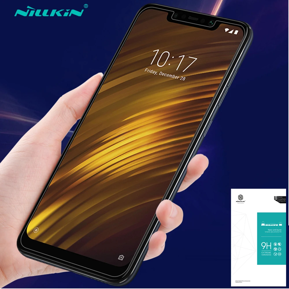 

Screen Protector For Xiaomi Pocophone F1 Tempered Glass Nillkin Amazing H Nano Anti-Explosion Poco F1 Gift Camera film