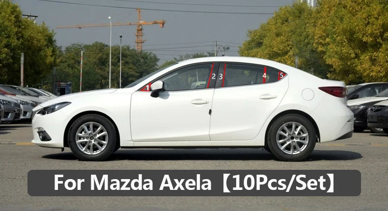 MAZDA 3 AXELA MAZDA 6 ATENZA CX-4 CX-5 Car Window Column Decorative Sticker Mirror Black B C Pillar Cover Mouldings (3)