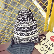 Женский холщовый мешок на завязках с принтом винтажный школьный рюкзак для студентов и студентов с завязками для девочек Mochila Feminina Sack сумки