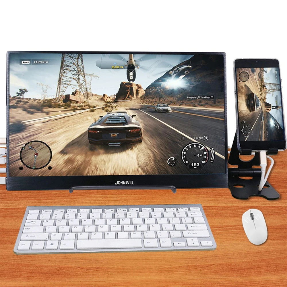 Excellent NEW 15.6 inch Type-C USB-C Portable Monitor HD IPS 1920x1080 IPS Gaming Display with HDMI Earphone Port for Raspberry PS3/PS4 3