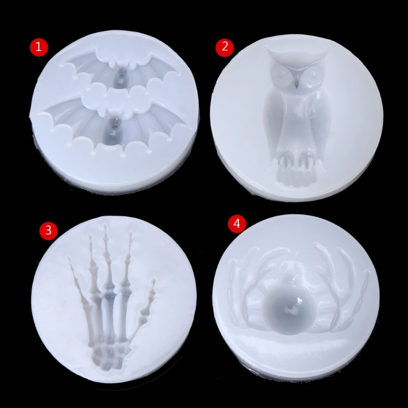 

Halloween Bat Owl Spider Skeleton Silicone Jewelry Cake Mold Resin Mould handmade DIY Jewelry Making epoxy resin molds Christmas