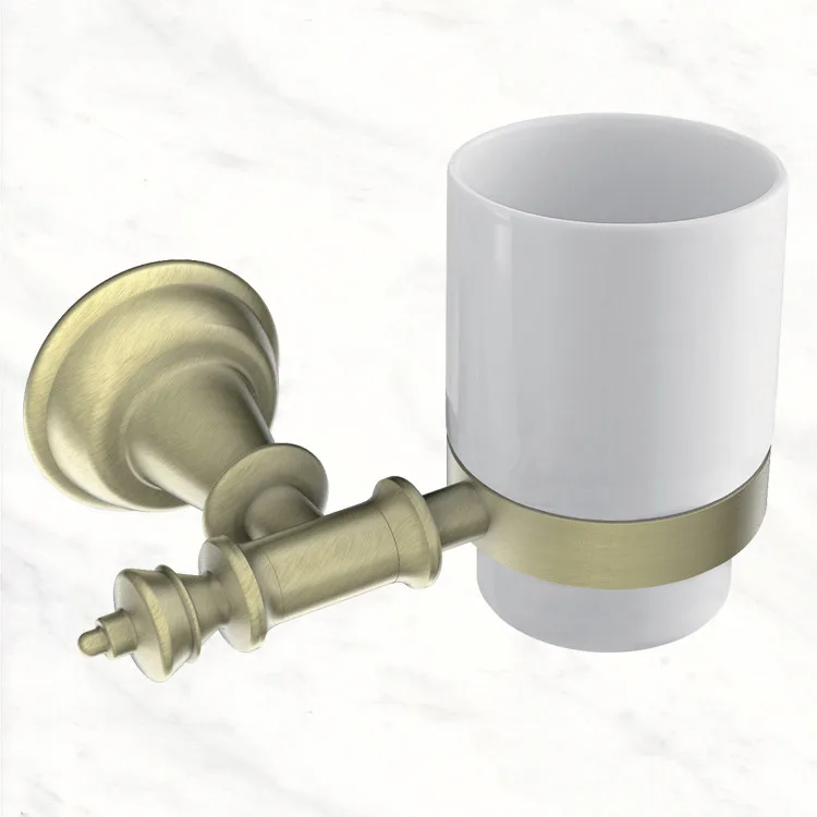 Antique double cup holder Gold toothbrush holder bathroom accessories
