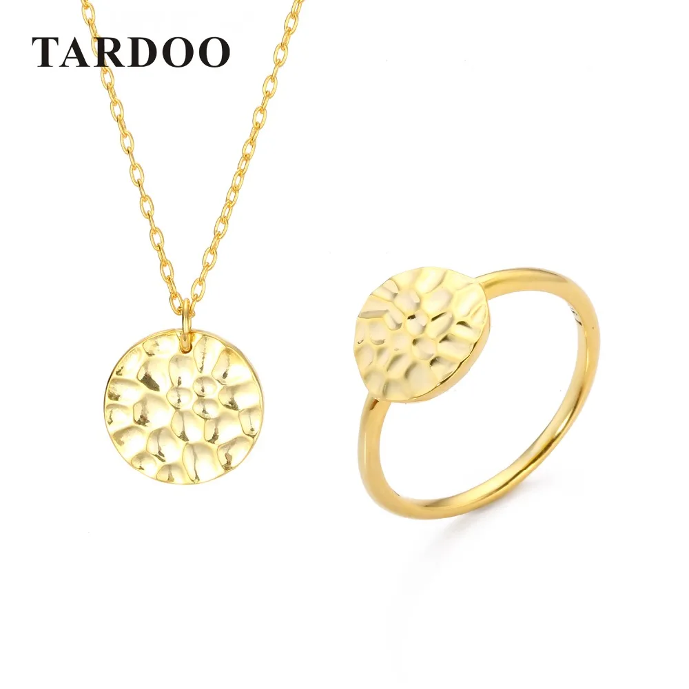 e-Manco Trendy Jewelry Set For Women 925 Sterling Silver Stud Necklaces With Geometric Rings Pendant Necklace Fine Jewelry