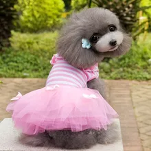 Костюм для животного, одежда для милых собак, платье принцессы с кружевным бантом, платье-пачка для маленьких собак