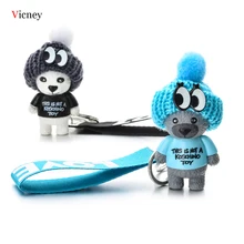 Vicney Neue Ankunft Nette Teddybär Schlüssel Chain'THIS IST NICHT EINE KOSCHINO TOY'Bear KeyChain Tier Muster Schlüssel Halter Für Mädchen freund(China)