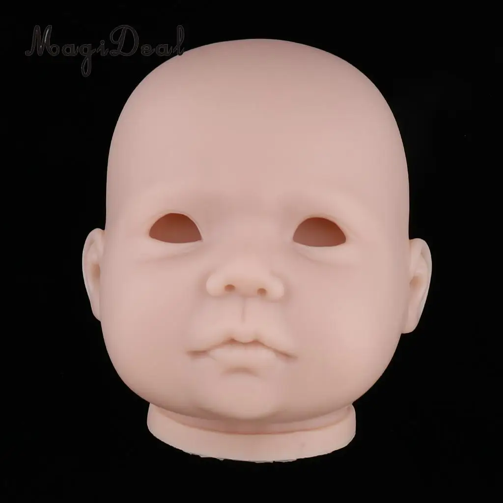 20inch Vinyl Unpainted Reborn Boy Doll Head Mold Kits Newborn Baby Doll DIY Making #3