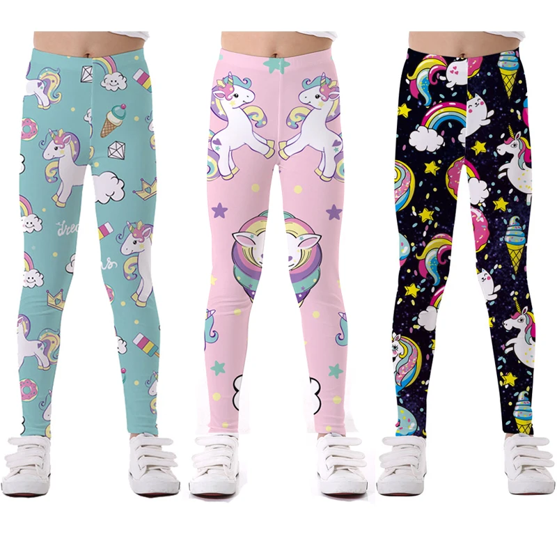 

unicorn girls leggings baby girl leginsy kids pants trousers for girls children legging elasticity Breathable Soft Print