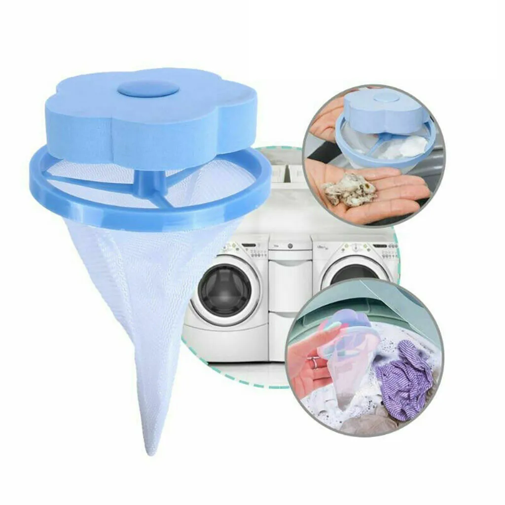 

8PcsHome Floating Lint Hair Catcher Mesh Pouch Washing Machine Laundry Filter Bag Filtration Hair Device House Cleaning Tool#007