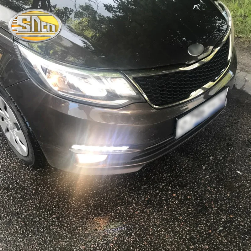 Sncn 2pcs Led Daytime Running Light For Kia Rio K2 2015 2016 Yellow Turn Signal Relay Waterproof
