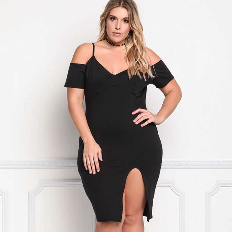 Big size 3XL 2018 Summer Women Dress short sleeve Spaghetti Strap Dress