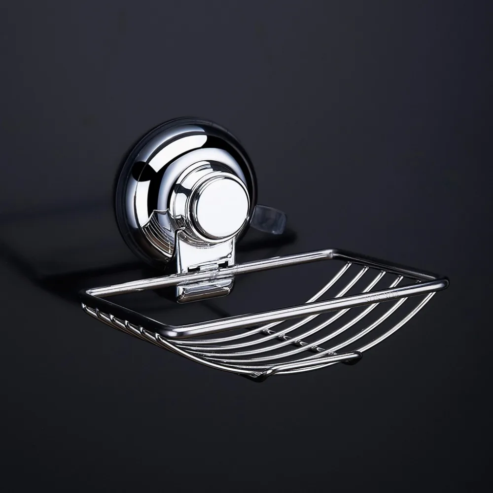 Stainless Steel Soap Dishes Vacuum Suction Cup Hook Holder Super