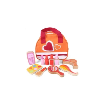 

Wooden Simulation Toys Girl Role Play Cosmetic Set Pretend Makeup Package Games for Birthday Gifts