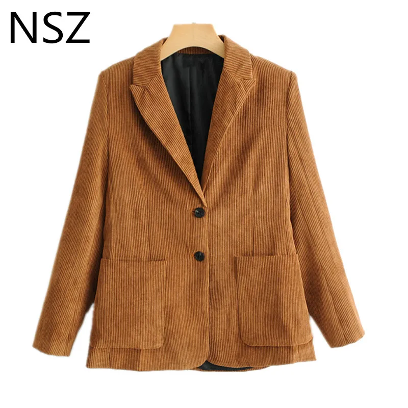 Aliexpress.com : Buy Women Corduroy Blazer Single Breasted