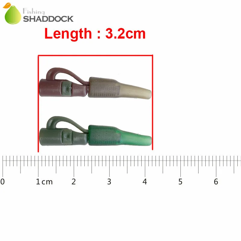 50 шт. 3,2 см безопасная клипса с контактной трубкой зеленый кофе ABS пластиковая приманка для карпа разъем Карп рыболовные снасти