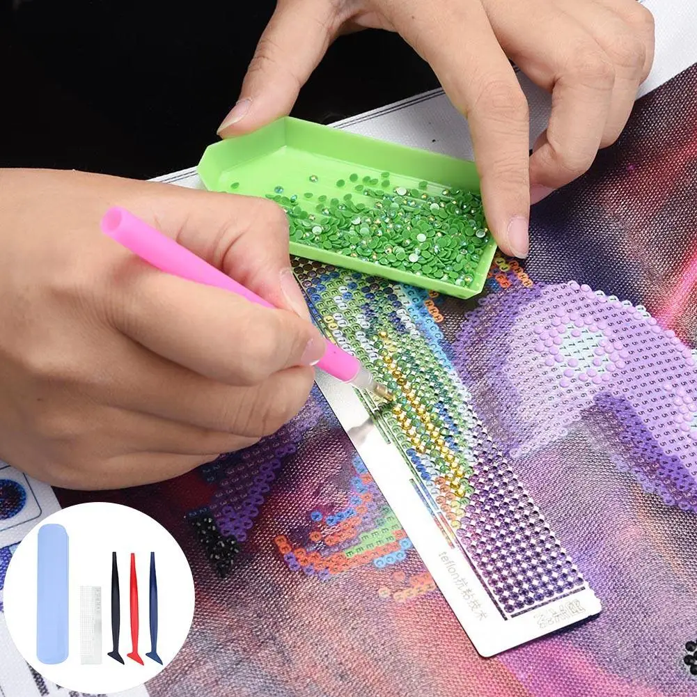 

4Pcs DIY Diamond Painting Cross Stitch Point Neat Net Ruler Corrector Tool Kit DIY diamond painting for diamond picture beginner