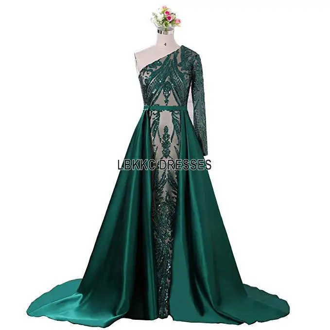 Robe De Soiree Longue 2019 Afneembare Rok Groen Moslim Avondjurken Lange Mouwen Sequin Applique Arabisch Avondjurk Robe De Soiree Longue 2019 Afneembare Rok Groen Moslim Avondjurken Lange Mouwen Sequin Applique Arabisch Avondjurk