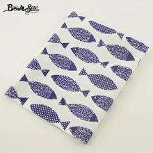 Booksew Home Textile Cotton Linen Fabric Fish Design Sewing Material Tissu Tablecloth Pillow Bag Curtain Cushion Zakka CM