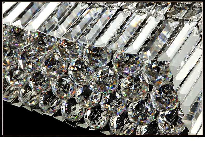 Прямоугольная Современная подвесная светодиодный LED Crystal подвесная осветительная арматура модная Столовая Hanglamp Трехцветная затемненная