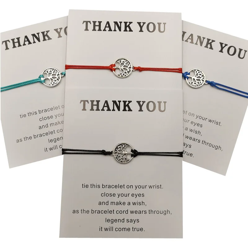 

Silver Color Life Tree Charm Wish Bracelet Red String Bracelets for Women Men Kids Lovers Couple Jewelry Gift Adjustable
