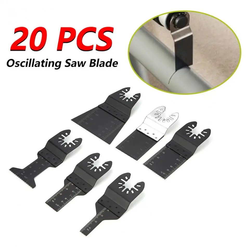 20Pcs/Lot Multitool Saw Blade Oscillating Blade Multi Tool Circular Saw Blades For Renovator Wood Cutting Kit 10/20/34/44/68mm
