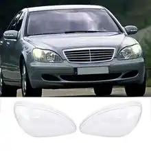 1 زوج اليسار واليمين العلوي كشافات واضح العدسات عدسة واضح غطاء شفاف ل بنز W220 S500 S320 S350 S280 98-05 XNC