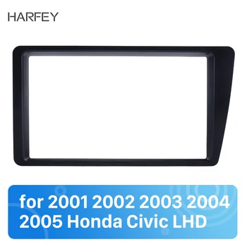 

Harfey 2 Din Dash Mount DVD Frame Radio Fascia for 2001 2002 2003 2004 2005 2006 Honda Civic LHD Auto Stereo Panel Adaptor Plate