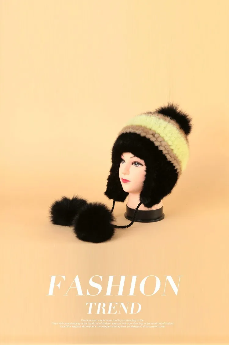 Топ продаж роскошный зимний лоскутный мех шапки и шапки, новые стильные зимние женские шапки
