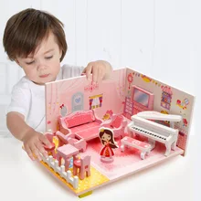 Детские деревянные развивающие игрушки Музыка гостиная игрушки Детские собранные головоломки домашняя сборка