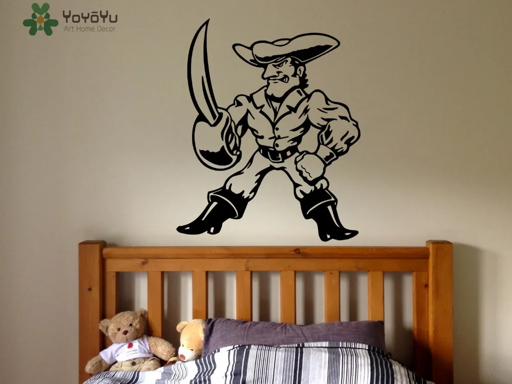 Us 6 55 28 Off Pirate Wall Decal For Kids Rooms Cartoon Movie Vinyl Wall Stickers Cool Boy Girls Bedroom Decor Art Mural Action Headboard Sy419 In