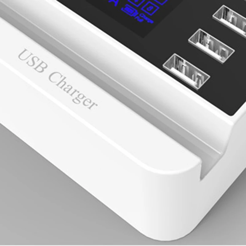 Thbelieve 4 USB Port Charger LCD Voltage Ammeters Display Charging Multi Port USB Chargers With Mobile Phone Holders Power Strip (5)