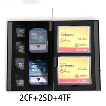 Серебряный Красный Синий 8 в 1 Алюминиевый ящик для хранения сумка кошелек с отделами для карт кошелек большой емкости для 2* для SD CF 4* microsd