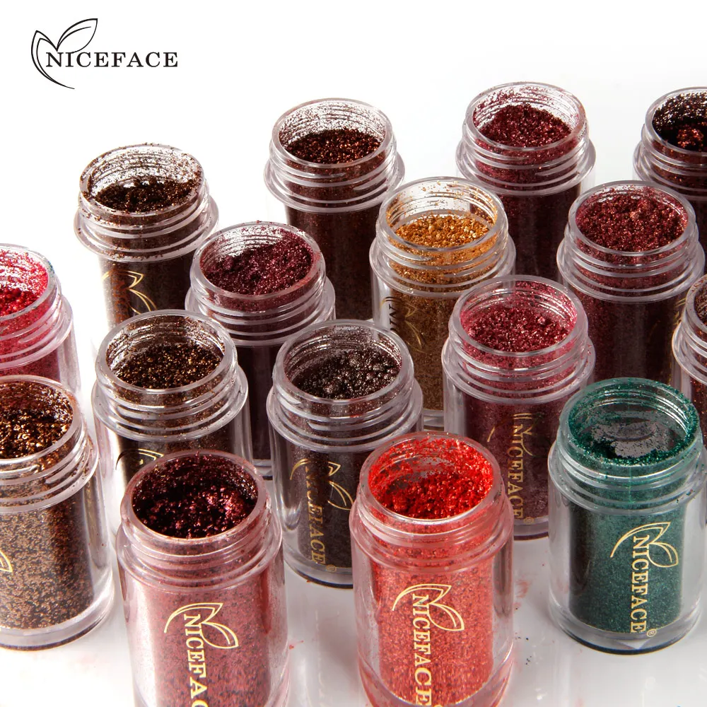 NICEFACE блестящие макияж Блеск Loose Powder EyeShadow блеск кристаллов Тени металлик один