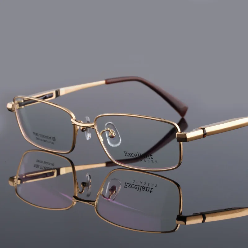 Brand Quality Titanium Gold Glasses Frame Men Eyeglasses Frames Men's ...