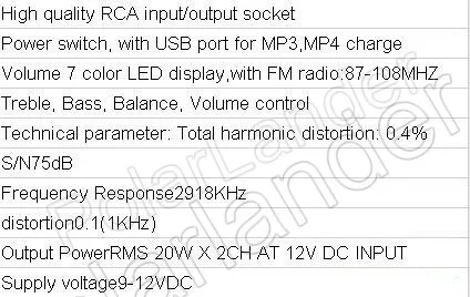 Мини MP3 поддержкой USB, SD карт памяти, fm-радио плеер Мощность усилитель стерео аудио Мощность усилители мощности 12V 2CH выход Мощность усилитель 15WX2 RMS