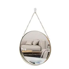 Quail 10 Inch Nordic Style Round Mirror,Iron Golden Frame,Wall-mounted,Decorative Mirror