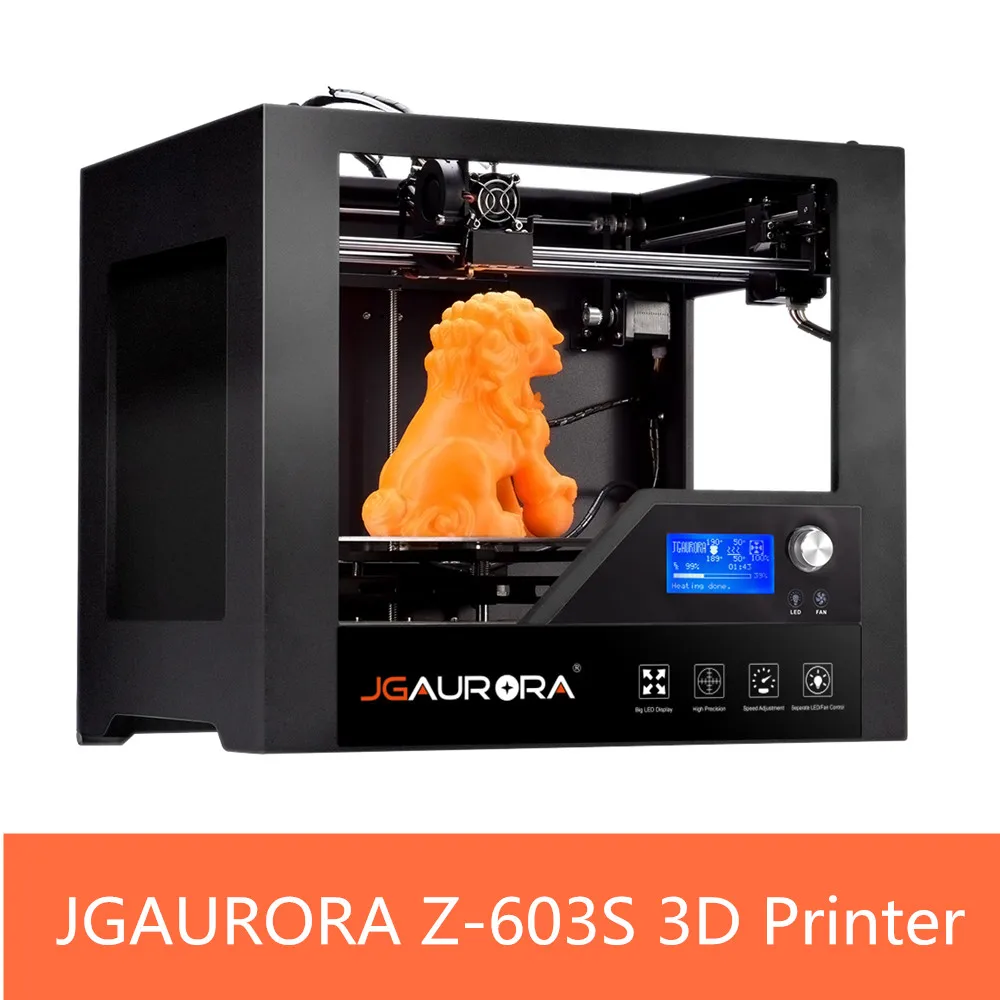 JGAURORA Z-603S 3D Printer Full Metal Frame with Heated Bed High Precision 280*180*180mm (11*7.1*7.1in) Build Size 3d Printing JGAURORA Z-603S 3D Printer Full Metal Frame with Heated Bed High Precision 280*180*180mm (11*7.1*7.1in) Build Size 3d Printing