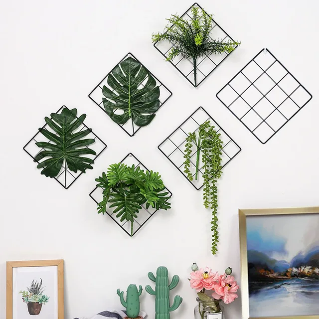 Flowers Plants Iron Storage Rack Wall Hanging Photos Postcard Metal