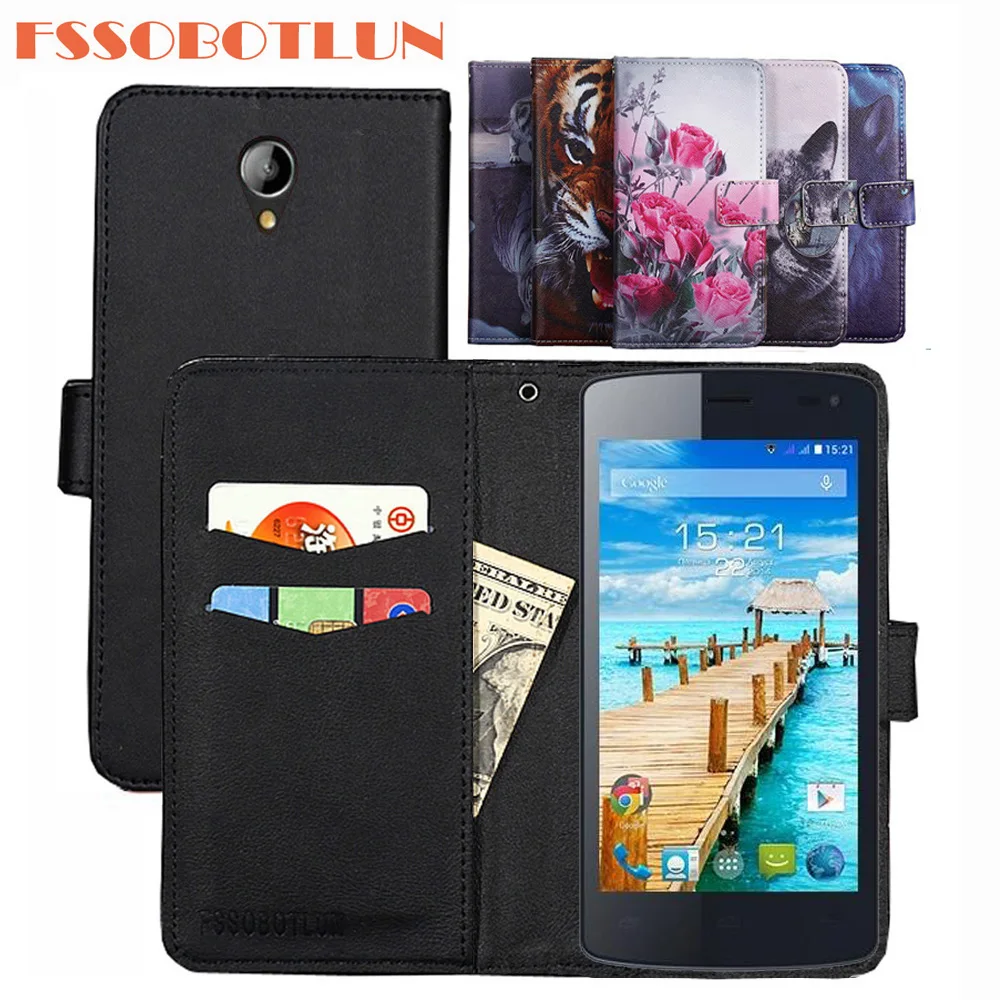 

For Fly IQ4417 Quad ERA Energy 3 Case PU Leather Retro Flip Cover Shell Magnetic Fashion Wallet Cases Kickstand Strap Fly IQ4417