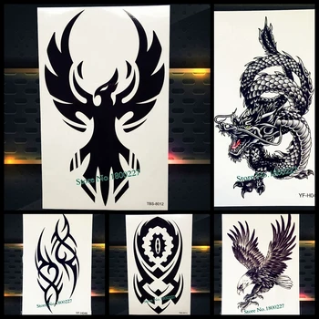 

25 Black Eagle Temporary Tattoo Totem Waterproof Fake Flash Tattoo Inspired Totem Men Body Art Arm Sleeve Tatoo Indian Armband