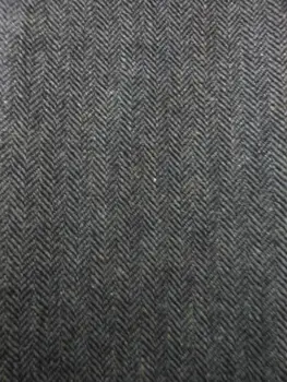 

free ship 90% WOOL dark brown tweed fabric Herringbone by meter 60" wide