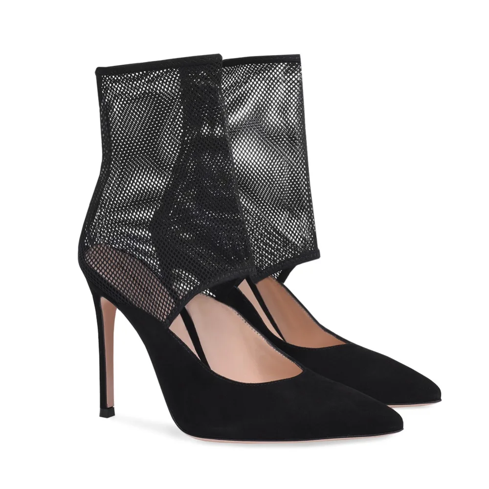 black high heel mesh boots (4)