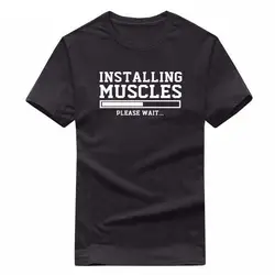 100% хлопок Для мужчин футболки лето 2018 печатных установки мышцы смешные футболки Модная брендовая одежда crossfit футболка Для мужчин